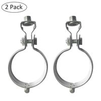 WYKA 2 PACK Pipe Strap Tube Hose Clamp, Heavy Duty Steel Wall Ceiling Mount Supports Ring Hanger Adjustable Bracket (1.96"/50mm)
