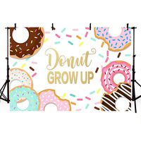 MEHOFOTO 8x6ft Donut Grow Up Baby Shower Party Decorations Photo Studio Background Girl Princess Sweet 1st Birthday Decorations Banner Photography Backdrops for Picture