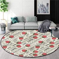 RUGSMAT Fruits Round Area Rug,Retro Strawberry Love Non-Slip Bathroom Soft Floor Mat Home Decor Round-55