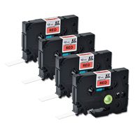 Compatible for Brother Tze431 0.47 Inch 26.2feet (12mm/8m) P Touch Laminated Black on red Standard Replace Waterproof Label Tape Maker PT-H110/PT-D200/PT-D210/PT-D400/PT-D600/PT-1280/PT-1290(4PACK)