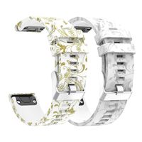 CharmingElf Compatible with Garmin Fenix 5 Band 22mm Width Wacth Straps for Fenix 5/Fenix 5 Plus/Fenix 6/Fenix 6 Pro/Forerunner 935/Forerunner 945/Quatix 5/Approach S60 (P06 Flowers)