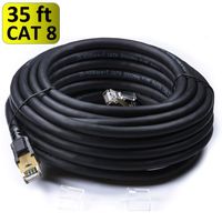 Ethernet Cable 35 ft Cat8 Cable, Outdoor&Indoor, Kablink 35ft Heavy Duty 40Gbps, 2000Mhz High Speed Gigabit SFTP 26AWG Cat8 LAN Network Internet Cables for Switches, Servers, Patch Panel