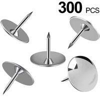 MROCO Push Pins Thumb Tacks, Steel Thumbtacks Sliver Thumb Tack flat Head Push Pin, Office Thumbtack Clear Push Pins for Cork Board for Home, School, Sharp Steel Points 3/8 Inch Head, Box of 300