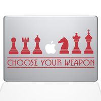 The Decal Guru Chess Weapons MacBook Decal Vinyl Sticker - 15" MacBook Pro (2016 & Newer) - Red (1277-MAC-15X-DR)