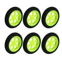 6pcs RC Aircraft Airplane DIY Sponge Wheel Tire D36mm H8mm Black Lime