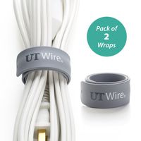 UT Wire UTW-SWM2-GY Speedy Magnetic Cable Wrap (Pack of 2), 10", Grey