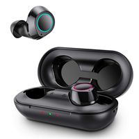 True Wireless Earbuds, Bluetooth 5.0 Headphones Auto Paring IPX5 Waterproof Bluetooth Earphones with Charging Case, 25H Playtime HiFi Stereo Sound Deep Bass in-Ear Headphones for iphone Android（Black）