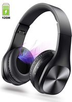 Bluetooth Headphones with Mic,Foldable Wireless Over Ear Headphones Wired Mode, 120 Hours Playtime and Soft Memory Protein Earmuffs Headset for Adult Kids Boy TV PC iPhone Android Cellphone
