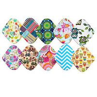 10 Pieces 8 Inch Light Bamboo Mama Cloth/ Menstrual Pads/ Reusable Sanitary Pads Panty liner .