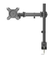PROMIC Single LCD Monitor Stand Desk Mount Heavy Duty Fully Adjustable Monitor Arm with Tilt and Swivel, Fits Screens up to 27", 17.6 lbs Capacity (C-Clamp Base)