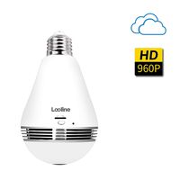 WiFi Home Camera Cloud and Local Storage 360 Degree Fisheye Panoramic Camera for Office or Home Security for Nanny Pet Dog Bulb IP Camera