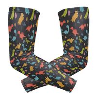 Fashion Sports Arm Supports Black Dinosaur Life and Pineapple Basketball Shooter Sleeves Sunscreen Cuff Stretched Fabric for Football, Volleyball, Baseball Protection, Youth & Adult Sizes(1 Pair)