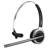 Mpow Truck Driver Bluetooth Headset, Hands Free Phone Headset with Noise Cancelling Microphone, Comfort-fit for Long Haul, On-the-Ear Skype Office Headsets for Clear Calls (Support Media Playing)
