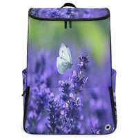 Laptop Backpack Butterfly Lavender Beauty Sprot Backpack for Women Large Vintage Back Pack