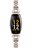 Womens Stainless Steel Smart Watch Fitness Tracker Heart Rate Monitor Blood Pressure Pedometer Smart Bracelet for Android iOS