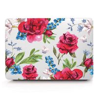 One Micron Compatible MacBook Air 13 Inch Case Clear Plastic Pattern Hard Case Shell Compatible MacBook Air 13.3 Inch (Model: A1369 and A1466)-Red Flowers