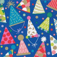 Caspari Napkins Birthday Party Paper Napkins Luncheon/Dessert Napkins Party Hats Pk 40