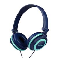 Kids Headphones Wired 3.5mm Jack with 85dB Volume Limited for Hearing Protection Foldable On Ear Headphones for Children Baby Teen Used on Cellphones Pad Computer PSP MP3/4 (Midnight Blue x Sky Blue)