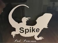 Bearded Dragon Personalized Vinyl Decal Car Window Decal Laptop Sticker, Aquarium White 3"x2.5"