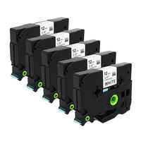 5 Pack Compatible Brother P-Touch TZE231 TZe-231 TZ231 Standard Laminated Label Tape Replacement for Brother P-Touch PT-D210 PT-H110 PT-H100 PT-D400, Black on White, 0.47", 26.2 Feet, WonderTec