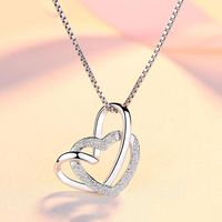 Liudaye 925 Sterling Silver Necklace Heart Pendant Lady Clavicle Chain Lady Gift