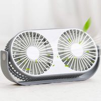 LAMONDE Small Desk Fan, Quiet Portable Table Fan Dual Headed, 3 Speeds Personal USB Desktop Fan, Air Circulator for Home, Office