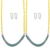 Sunnyglade 2PCS Swings Seats Heavy Duty with 66" Chain Plastic Coated, Playground Swing Set Accessories Replacement with Snap Hooks, Support 250lb