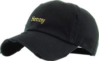 KBSV-023 BLK Henny Dad Hat Baseball Cap Polo Style Adjustable