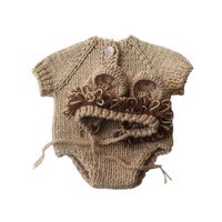 Yeahibaby Newborn Baby Photography Prop Crochet Lion Outfit Unisex Knitted Costume Suits