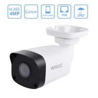 WGCC PoE IP Camera 4MP 4.0MM Super HD Outdoor Security Surveillance Bullet IP Camera with 98ft Night Vision, Remote Viewing, Motion Detection, IP66 Waterproof and Push Alerts for Android/iOS/PC