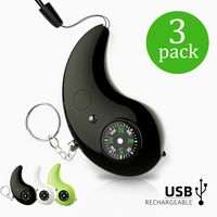Stay Safe Personal Safety Alarm, 3 Pack USB Rechargeable Loud 130db Keychain Alarm with Bright LED Light and Compass, Self Defense Security Siren for Women, Kids, Elder, Runner