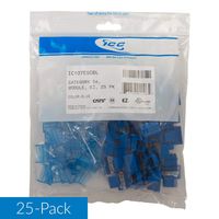 ICC CAT5e RJ45 Keystone Jack in EZ Style, Blue, 25-Pack