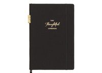 Blue Sky Undated Weekly & Monthly Thoughtful Journal, Linen Hardcover, Bookbound, 5.75" x 8.5", Black