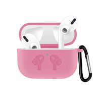 ADWLOF Compatible for AirPods Pro Case with Keychain, Wireless Charging Supporting, Shockproof Protective Silicone Cover Skin for AirPods Pro Charging Case Series 3,Pink