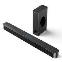BESTISAN 140 Watts Sound Bar with Wired Subwoofer, Wired and Wireless Bluetooth 5.0 Sound Bar for TV, 27 Inch, 6.25 Inch Subwoofer, 3 Audio Mode, Bass Adjustable, 105dB, Touch Remote Control