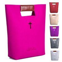 AGAPASS Bible Carrying Case, Handbag Felt Bible Cover for Women, Christian Bible Tote, Carved Cross Holy Bible Bag,PULeather Tote Church Bible Study Case,Bible briefcase Christian Gifts for Week Deals