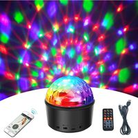 Wonsung 3-in-1 Disco Party Light+Kids Night Lights+Music Speaker,9W 9 Color LED Bluetooth Stage Lights Crystal Magic Ball DJ Dance Holiday Light for Home Dance DJ Disco Xmas Party Show