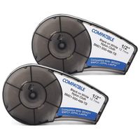 MarkDomain Replace M21-500-499-TB 0.5" x 16' Black On White High Adhesion Nylon Cloth Label Tape Cartridge(2 Pack), Compatible with Brady BMP21-PLUS, IDPAL, and LABPAL Label Maker Printers