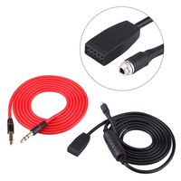 Qiilu 3.5mm Audio Input Mode Cable + MP3 Cable Car Female Aux Auxiliary MP3 Music CD Player Interface Adapter Cable for BMW E46 1998-2006 E39 E53 X5