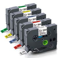 Tze Tape 12mm 0.47 Laminated White, Unismar P-Touch Label Tape TZe-231 TZe-431 TZe-531 TZe-631 TZe-731 Compatible for Brother PT-D200 PT-D210 PT-D400 PTD400AD PT-D600 (1/2" x 26.2', 12mm x 8m) 5-Pack