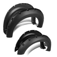 For 09-14 Ford F150 Smooth Pocket-Riveted Style Side Wheel Fender Flares (Black)