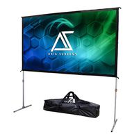 Akia Screens 120" Indoor Outdoor Portable Projector Screen with Stand 16:9 8K 4K Ultra HD 3D Ready Movie Theater Home Theater Adjustable Height Foldaway Easy Snap Aluminum Projection Screen AK-OS120H1