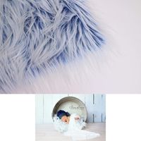 Faux Mongolian Fur Photography Prop, Newborn Prop, Basket Stuffer, Layering Blanket, Rug (Small, 18"x20", Frosted Blue)