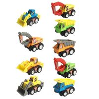 Fajiabao Construction Vehicles Pull Back Toy Cars Bulldoze Excavator Dump Truck Model Kit for Children Toddlers Kids Mini Engineering Toys Party Supplies Favors Decorations 9 Packs