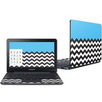 Mightyskins Skin Compatible with Samsung Chromebook 3 11.6" - Baby Blue Chevron | Protective, Durable, and Unique Vinyl Decal Wrap Cover | Easy to Apply, Remove, and Change Styles | Made in The USA