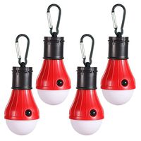 Doukey LED Camping Lights [4 Pack] Portable LED Tent Lanterns 4 Modes for Backpacking Camping Hiking Fishing Emergency Light Battery Powered Lamp for Outdoor and Indoor (Red)