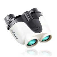 Compact Pocket Outdoor Binoculars, 10x25 Large Eyepiece, Night Vision, High-Powered Waterproof Outdoor Binoculars for Children and Adults Bird Watching, Concerts, Camping, Hunting (White)