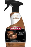 Weiman Leather Cleaner and Conditioner for Furniture - Cleans Conditions and Restores Leather Surfaces - UV Protectants Help Prevent Cracking or Fading of Leather Car Seats, Shoes, Purses