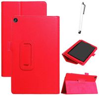 All-New Case for Fire HD 8 Tablet(8th /7th /6th gen, 2018/2017/2016 Release), Auto Sleep/Wake, Lightweight Smart Stand Case + Free Stylus (Fire HD 8 Case + Free Stylus, Red)