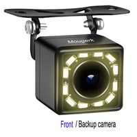 Front Rear View Car Camera, Mougerk Front Backup Camera 170 Degree Wide Angle Waterproof 12 LED Nigh Vision Lights Reverse Cameras for 12V Cars